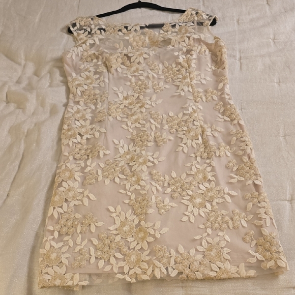 Ralph Lauren Cream and Gold Floral Mini Dress - Picture 8 of 15